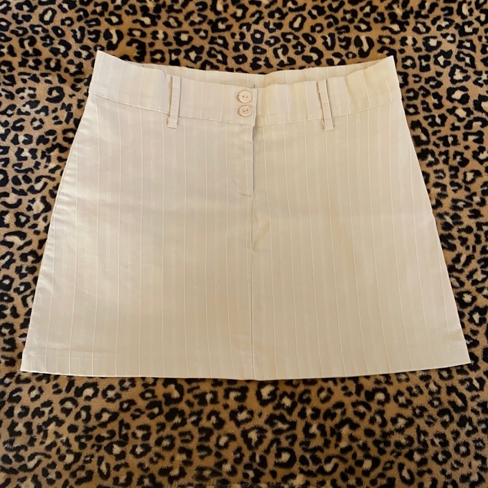 Khaki 2 Button Mini-Skirt